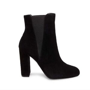 Steve Madden EFFECT Black Suede Slip Pull On Ankle Boots
